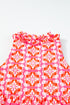 Floral Print Frilly Neck Sleeveless Tiered Maxi Dress